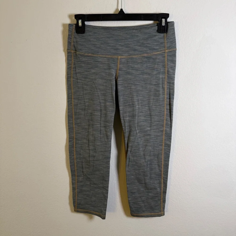 Athleta Womens Gray Space‎ Dye Cropped Leggings Capri Yoga Pants Size S